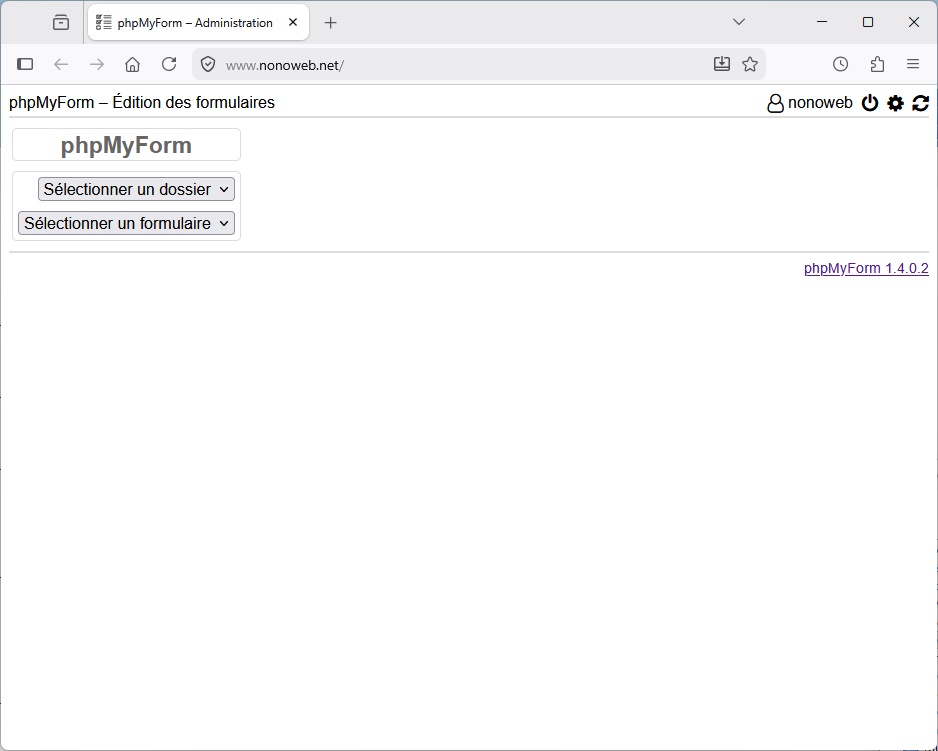 phpMyForm : Index