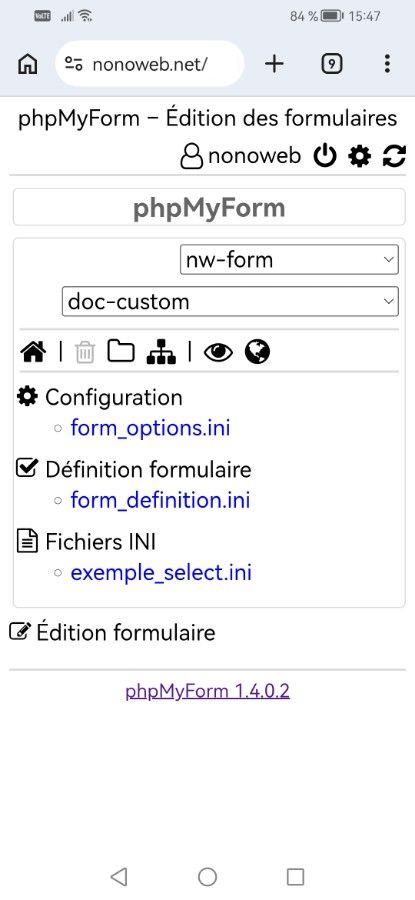phpMyForm : Capture d'écran smartphone 2