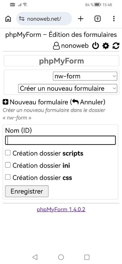 phpMyForm : Capture d'écran smartphone 4
