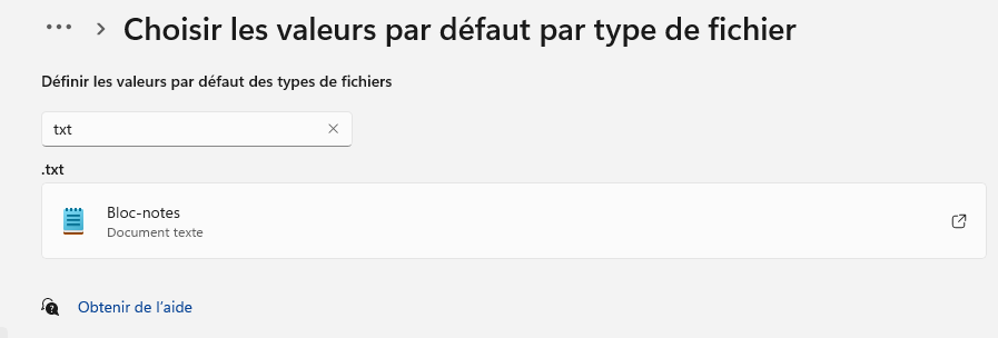 Application par défaut